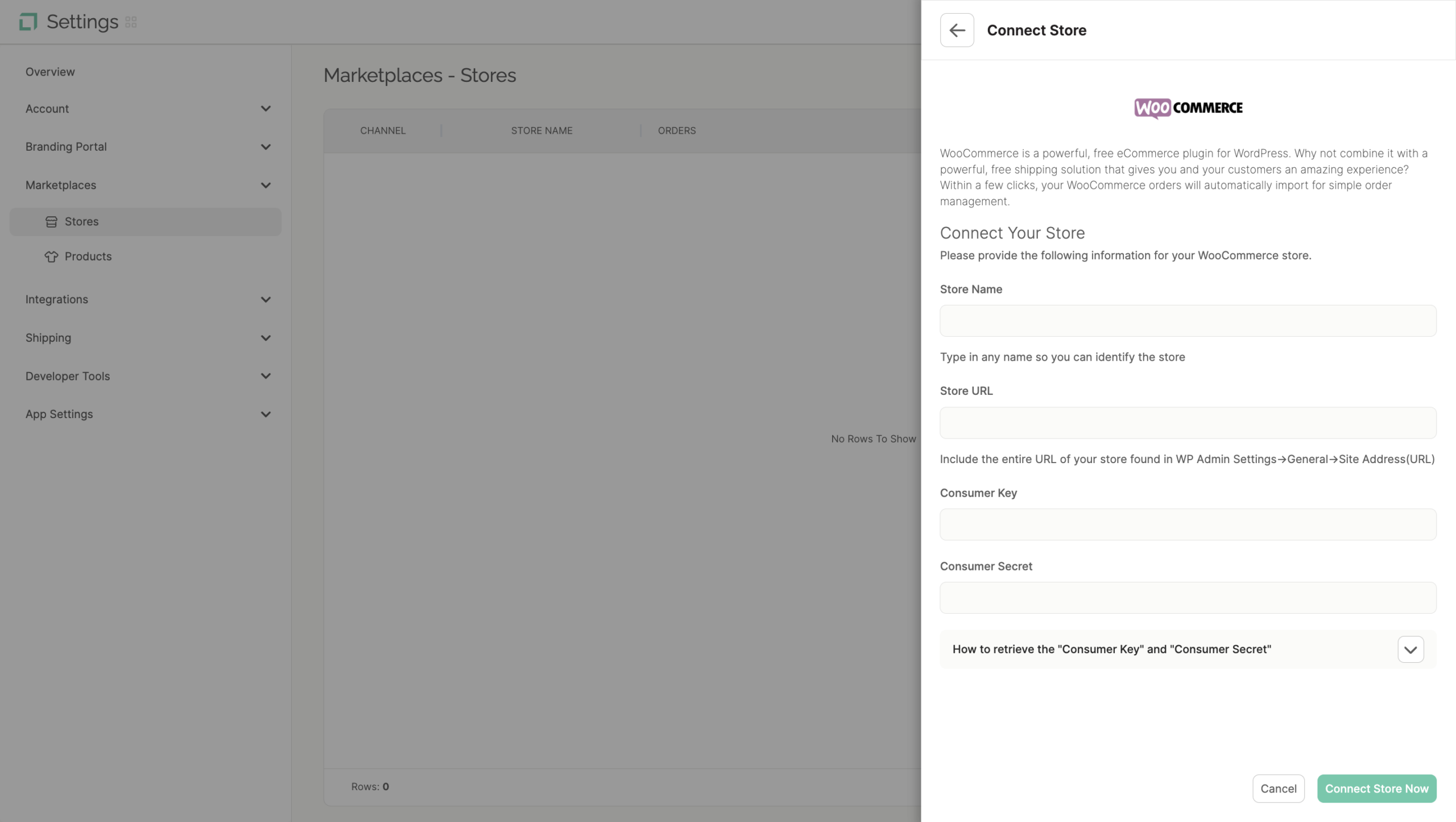 WooCommerce REST API key generation