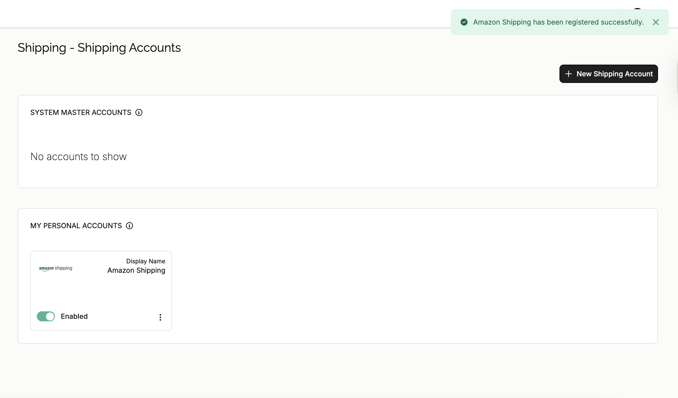Connected account confirmation